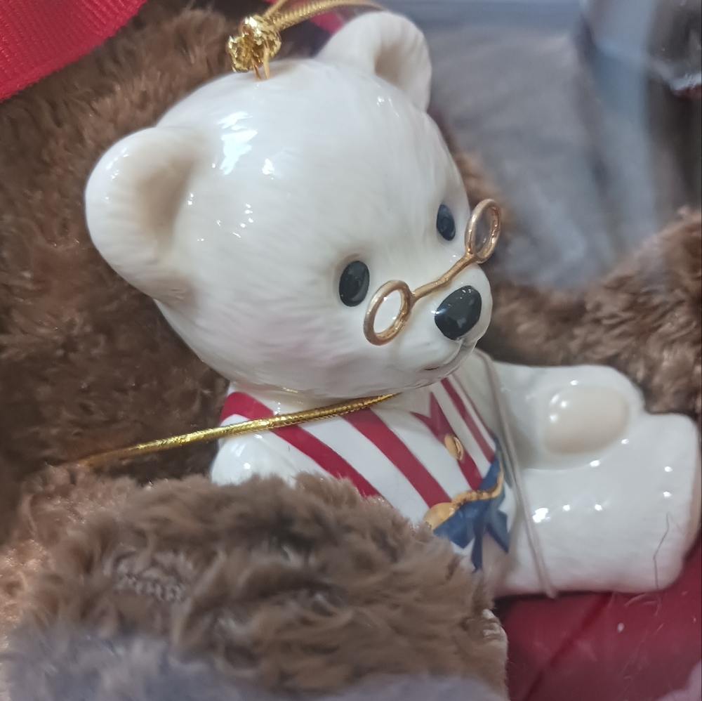 LENOX 100TH Anniversary American Bears Ornament & Teddy Plush Set - Picture 10 of 10